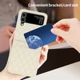 thumbnail image 3 of ELEHOLD for Samsung Galaxy Z Flip 4 Case, Luxury Soft PU Leather Credit Card Holder Hinge Protection Women Girls Shockproof Protective Case with Strap,White, 3 of 5