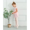 thumbnail image 5 of Stelle Ballet Leotard Flutter Sleeve with Separate Adjustable Tie Skirt Tights Ballerina Dancewear Combo for Girls,Ballet Pink,7 Years, 5 of 7