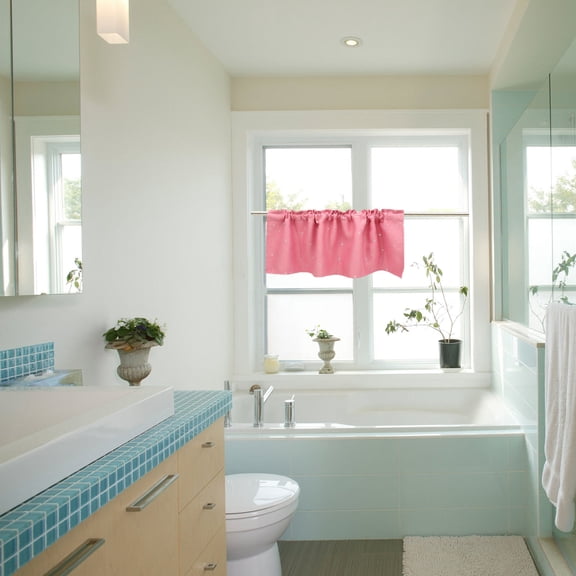 LITINKIMI Pink Short Window Curtains for Study and Bathroom Protection