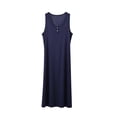 thumbnail image 2 of ZyeKqe Long Nightgown for Women Plus Size Sleeveless Button Front Crewneck Stretch Casual Lightweight Comfy Loungewear Midi Dress, 2 of 9