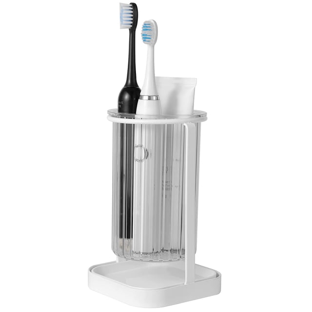 Soporte para cepillos de dientes Heagoale con bandeja de desagüe, soporte para baño