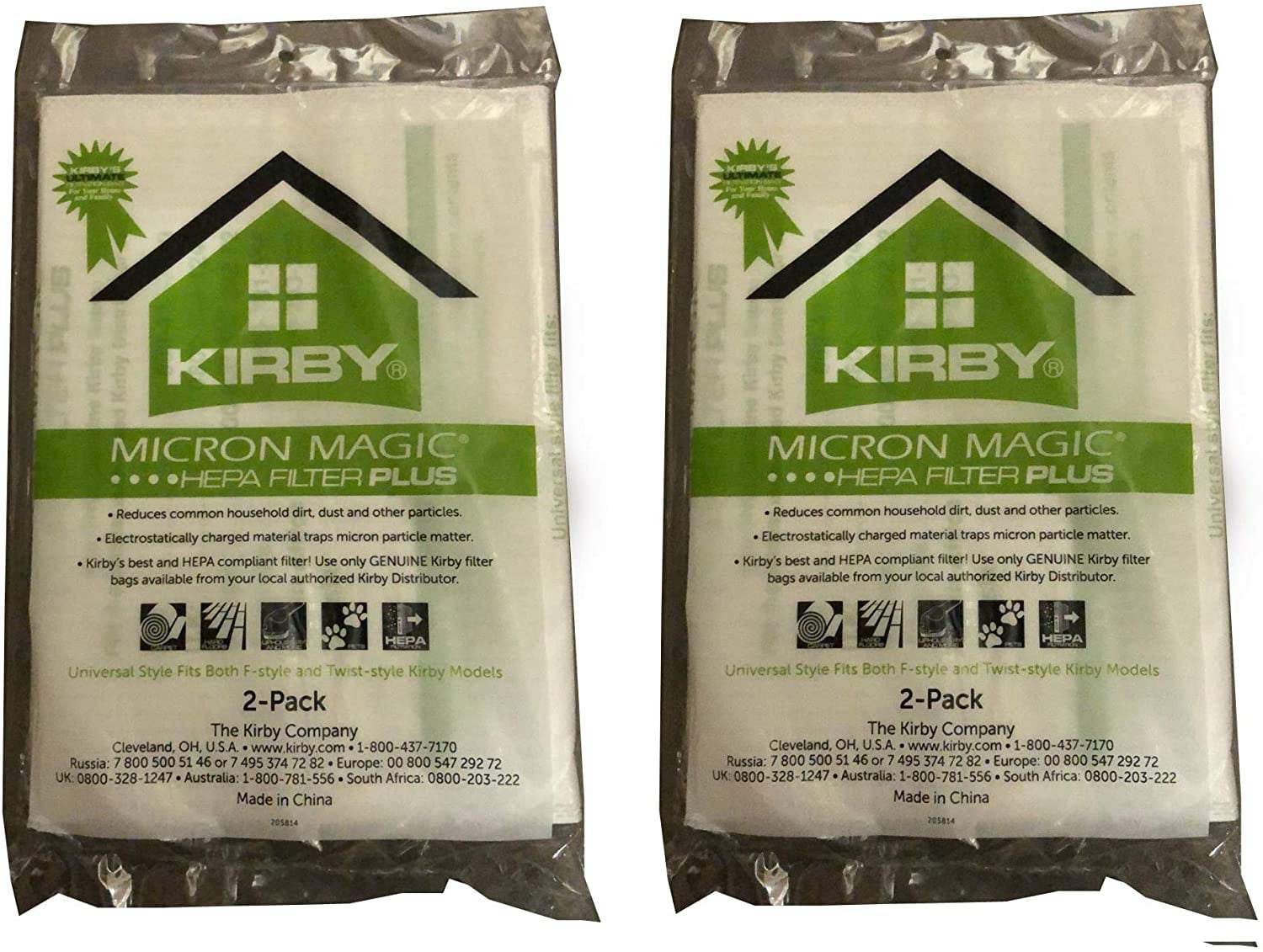 Universal 2 packages Micron Magic Hepa Filter Plus for Kirby 2 per pack Universal 2 packages Micron Magic Hepa Filter Plus for Kirby 2 per pack