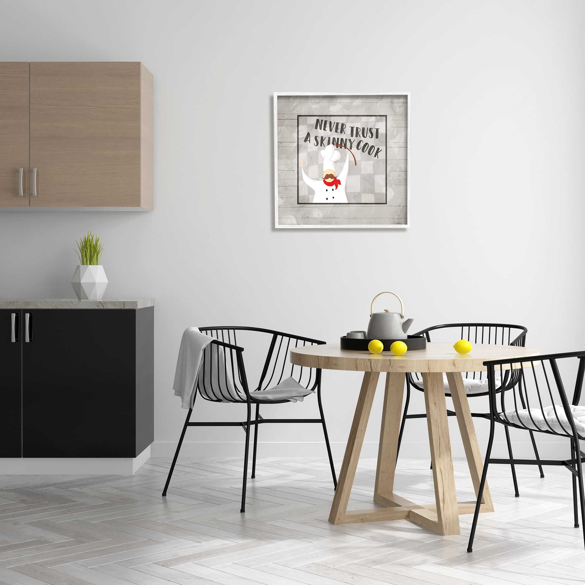 Stupell Indtries Never Trt Skinny Cook Phrase French Mtache Chef,24 x 24,Design by Milli Villa