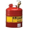 Justrite Type I Faucet Safety Can,5 gal.,Red 7150157