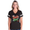 thumbnail image 1 of Womens Christmas Dear Santa Football V-Neck T-Shirt, 1 of 5