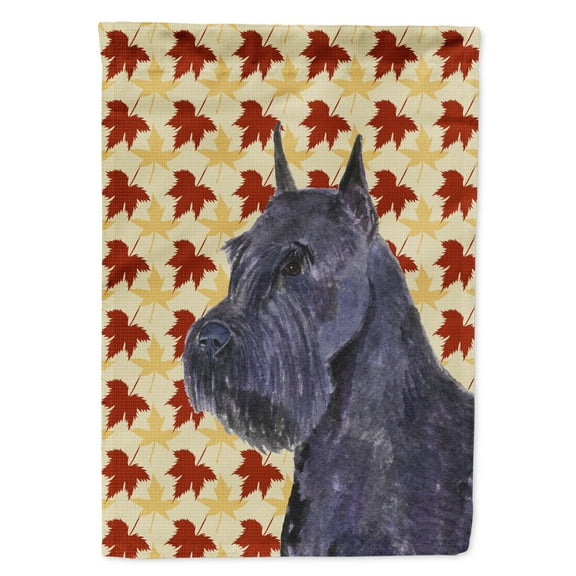 Carolines Treasures SS4333-FLAG-PARENT Schnauzer Giant Fall Leaves Portrait Flag  multicolor