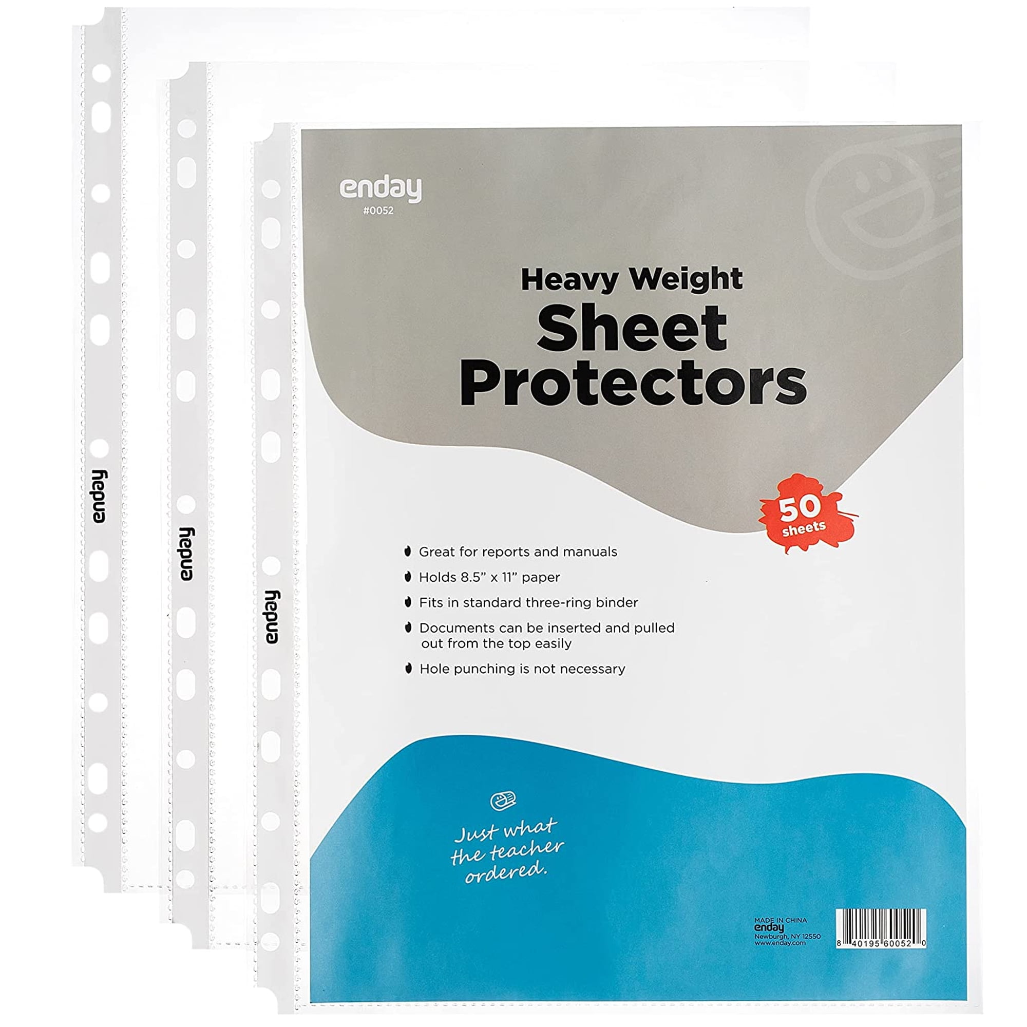 Enday Sheet Protectors A4 Size Heavy Duty Plastic Sleeves for 3 Ring