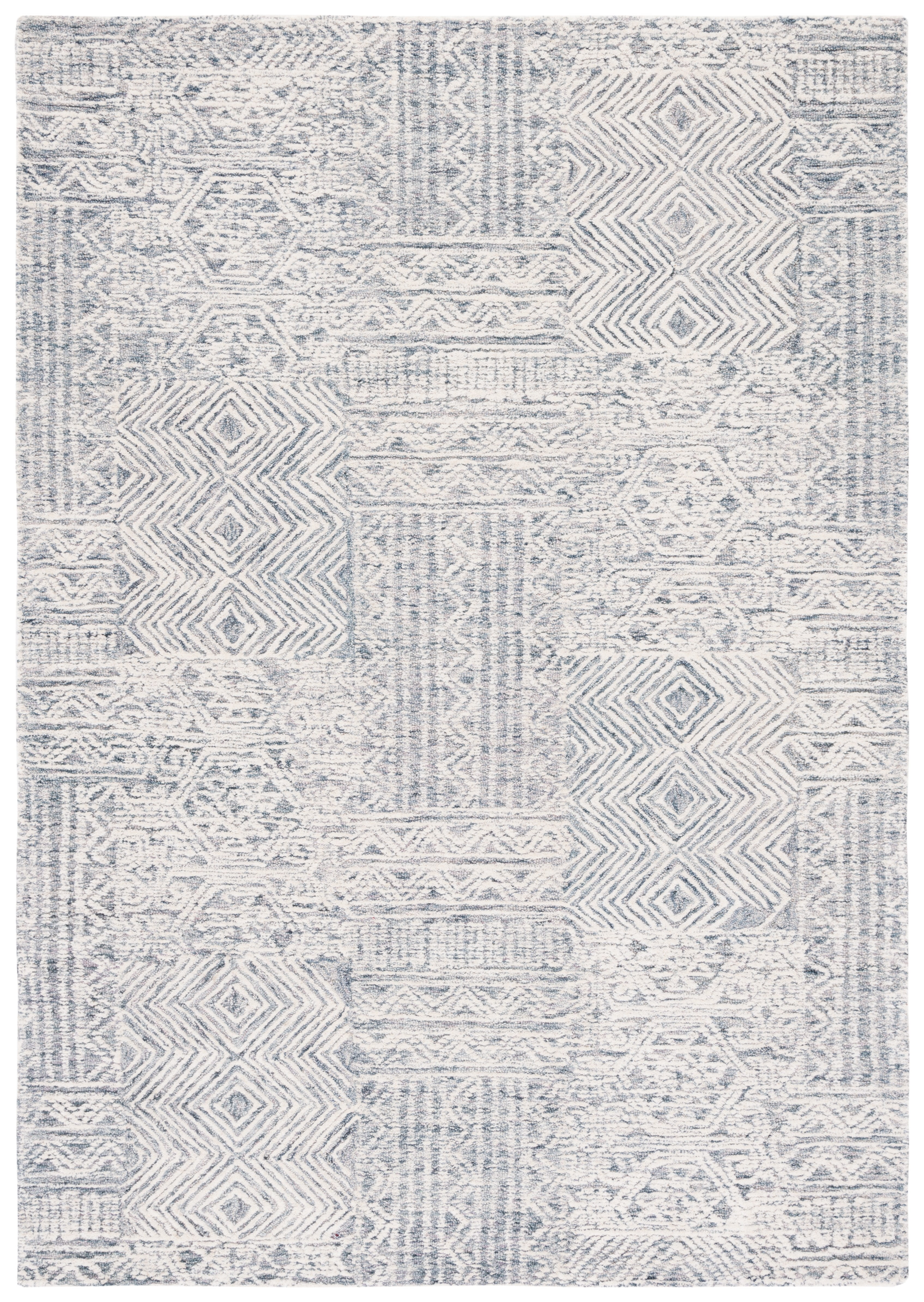SAFAVIEH Abstract Cainneach Striped Wool Area Rug, Gray/Ivory, 4' x 6'