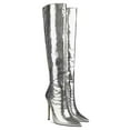 thumbnail image 2 of Women's Metallic Over The Knee Boots Pointed Toe High Heels Thigh High Stilettos Boots, 2 of 8