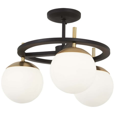 

George Kovacs Alluria 18 Wide 3-Light Black and Gold Ceiling Light