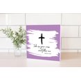 thumbnail image 2 of Take Up Cross Follow Me Purple Cross 10 x 10 Wood Tabletop Sign Plaque, 2 of 4