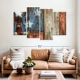 thumbnail image 2 of Elephant Stock Wooden American Flag Stars Wall Art - Horizontal Multi Panel Canvas - Living Room Wall Decor - Flags Multi Panel - Brown And Orange Decor - 68" x 42", 2 of 8