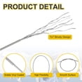 thumbnail image 3 of Uxcell 1/8" Cable de alambre, 16.4 pies de cable de acero inoxidable 304 recubierto de vinilo con mangas de crimpar M3 para colgar luces, cuerdas para la ropa, enrejados, transparente, 3 of 7