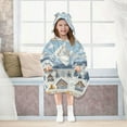 thumbnail image 7 of FORMRS Wearable Blanket Hoodie with Sleeves for Kids Cozy Flannel Sweatshirt, Winter Village Serenity, 7 of 7