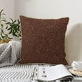 thumbnail image 4 of KLL Dark Brown Glitter Decorative Throw Pillow Covers Velvet Soft for Couch Sofa Bedroom Living Room Outdoor (No pillow core)- 18"x18", 4 of 5