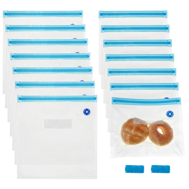Vacuum Sealer Bags Reusable Food Storage Freezer Zipper Pouch (14pcs )