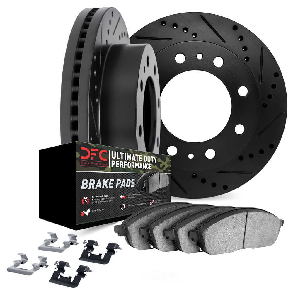 Dynamic Friction Company 8412-40021 DFC Rotors-Drilled and Slotted-Black with Ultimate Duty
