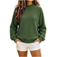 thumbnail image 4 of Floleo Women's Waffle Knit Crewneck Sweatshirt Long Sleeve Raglan Sleeve Pullover Relaxed Fit Solid Color Casual Top for Fall Winter Daily Wear, 4 of 8