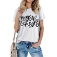 thumbnail image 5 of RKSTN Hauts pour Femmes Saint-Valentin Cœur Lettre Imprimée Mode Blouse Confortable Hauts Tempérament Couleur Unie Col Rond Manches Courtes, 5 of 5