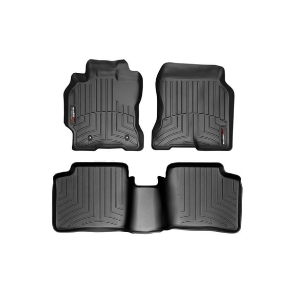 WeatherTech Custom Fit FloorLiners compatible with 2004-2009 Toyota Prius - 1st & 2nd Row, Black