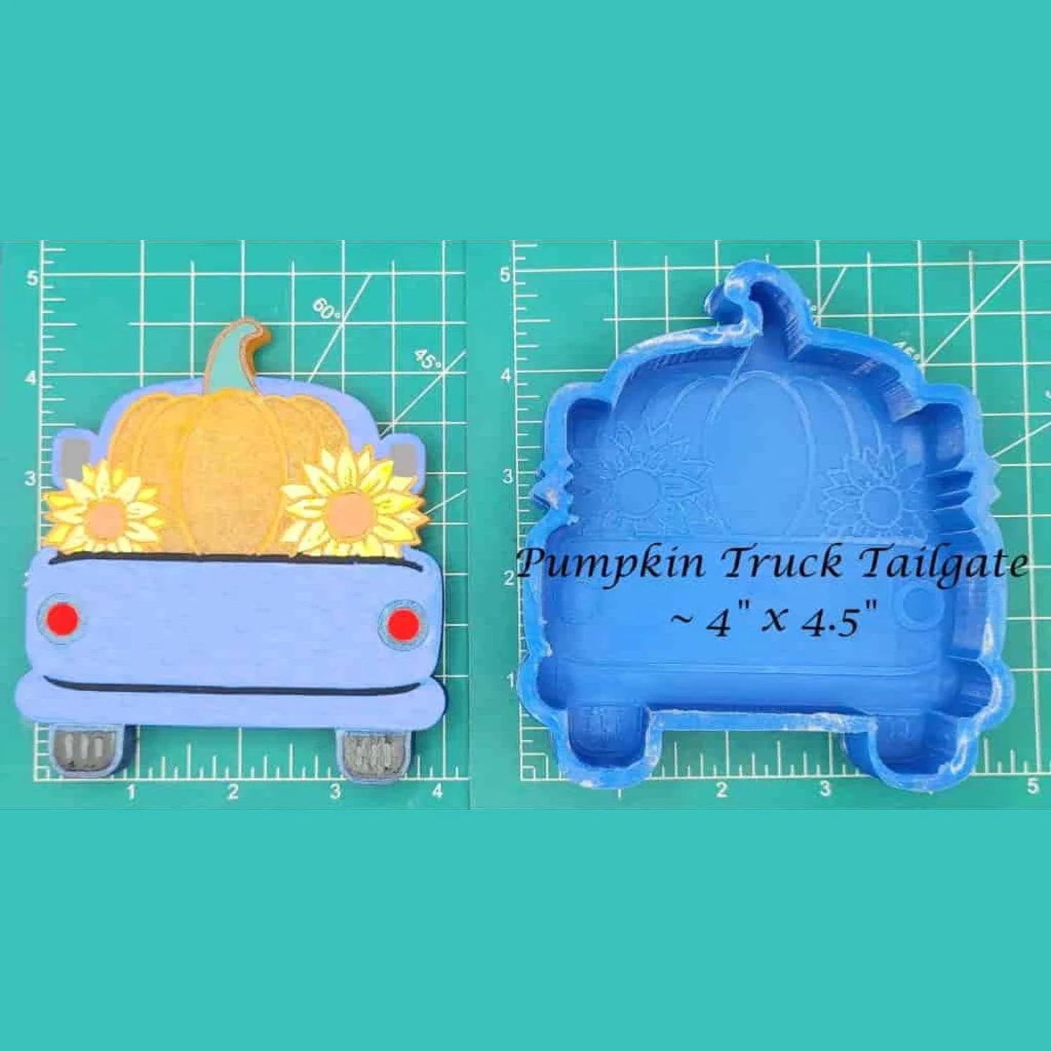 Vintage Truck Tailgate with Pumpkins Silicone Freshie Mold