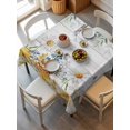 thumbnail image 6 of Daisy Spring Floral Table Cloth, Waterproof Tablecloth for Square Tables, Farmhouse Botanical Green Leaves Wooden Reusable Washable Fabric Table Cover for Restaurant Kitchen Dining Tables 54"x54", 6 of 9