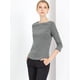 thumbnail image 4 of Blusa Allegra K Estampado De Pata De Gallo Manga 3/4 Cuello Del Barco Oficina Trabajo Para Mujer Negro L, 4 of 6