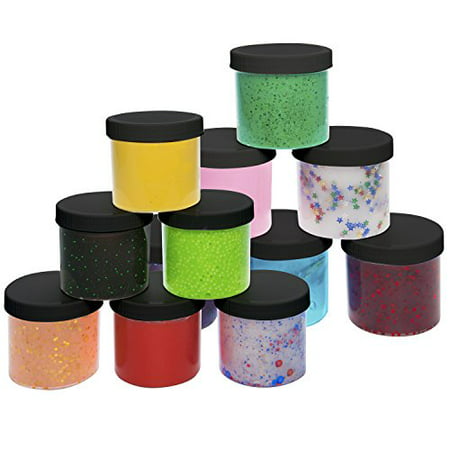 Slime Storage Jars 12oz (12 Pack) - Clear Containers For All Your Glue Putty