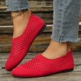 thumbnail image 2 of Women's Hollow Out Ballet Flats Shoes Comfortable Slip On Dress Shoes Lightweight Wide Toe Box Knit Loafers, 2 of 6