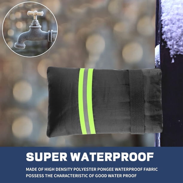Fiudx Cubierta de Grifo, Funda Aislante de Pvc, Cinta Reflectante, Protección Contra El Clima Invernal, Protección para Grifos de Exterior, Fácil Instalación, Compatible con Cualquier Grifo Estándar.