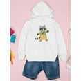 thumbnail image 3 of Raccoon With Clothes Hoodie Juniors -Image by Shutterstock,  Large, 3 of 4