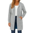 thumbnail image 2 of Resicozy Long Hoodies for Women Zip Up Casual Oversized Tunic Sweatshirts with Pockets 2025 Fall Lightweight Jackets Light Gray L, 2 of 8