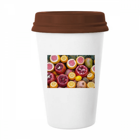 

Fresh Tropical Fruit Nature Picture Mug Coffee Drinking Glass Pottery Cerac Cup Lid
