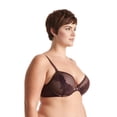 thumbnail image 2 of Curve Muse Women Plus Size Underwire Add 1 and a Half Cup Push Up Lace Mesh Bra-2PK-Lt Pink,Brown-36C, 2 of 6