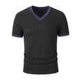 thumbnail image 5 of IhhxPro Men's Knit V-Neck Fitness Tee Quick Dry Stretchable Ribbed Workout Shirt Athletic Gym Activewear Slim Fit Casual Summer Training Top S-3XL, 5 of 9