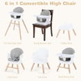 thumbnail image 3 of INFANS Baby High Chair, 6 in 1 Wooden Convertible Highchair for Babies and Toddlers, Infant Dining Booster Seat Kids Stool with Adjustable Removable Tray, 3 of 9