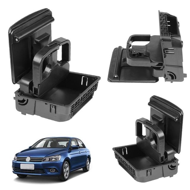 Portavasos Trasero Portavasos Trasero Reposabrazos de consola central, soporte trasero para bebidas para Jetta Golf 6 MK6 (negro)