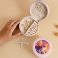 thumbnail image 5 of Yiaed Sunset Cloud Corgi Print Travel Jewelry Case Bridesmaid Gift Boxes Jewelry Travel Organizer Small Round Jewelry Box Mini Storage-Pink, 5 of 7