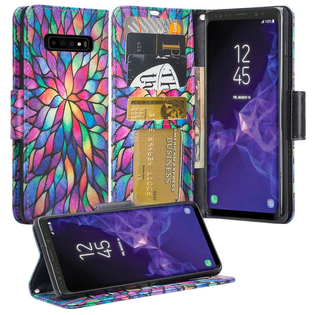 Purple Wallet Case for Samsung Galaxy S10 5G Leather Cover Compatible with Samsung Galaxy S10 5G