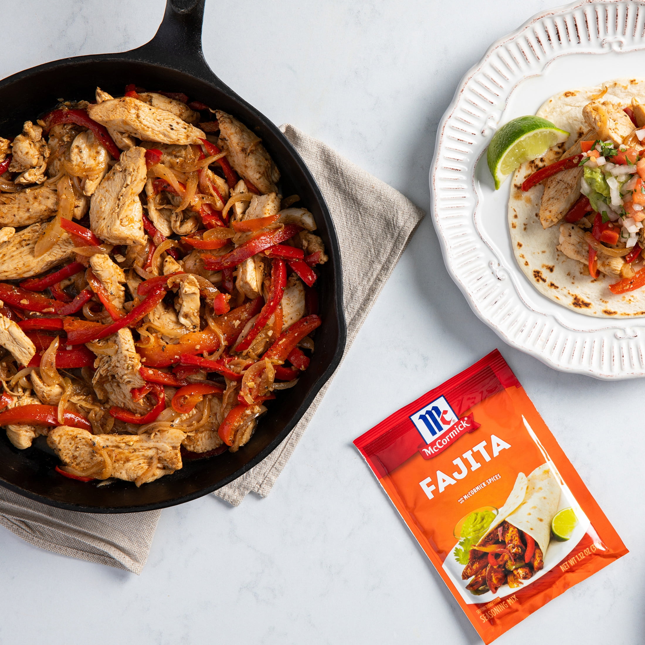 (8 pack) McCormick Fajita Seasoning Mix, 1.12 oz Packet