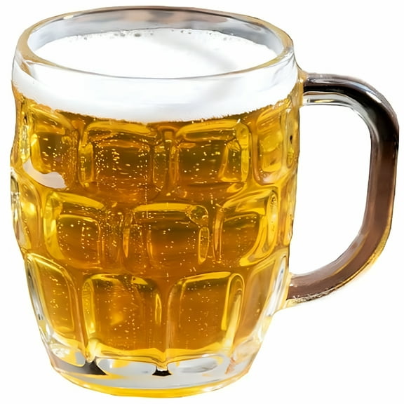 ACDANC Glass Dimpled Stein Beer Mug With Large Handle - 18 Oz.,Dishwasher Safe,For All Beverages