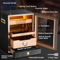 thumbnail image 5 of MIUGUYO 21L Cigar Humidor, Cigar Humidor Cabinet for 150 Cigars with Spanish Cedar Lining 2 Shelves 1 Drawer, Hygrometer, 0 Noise, Sealed Magnetic Door, Men's Gift (Black), 5 of 7