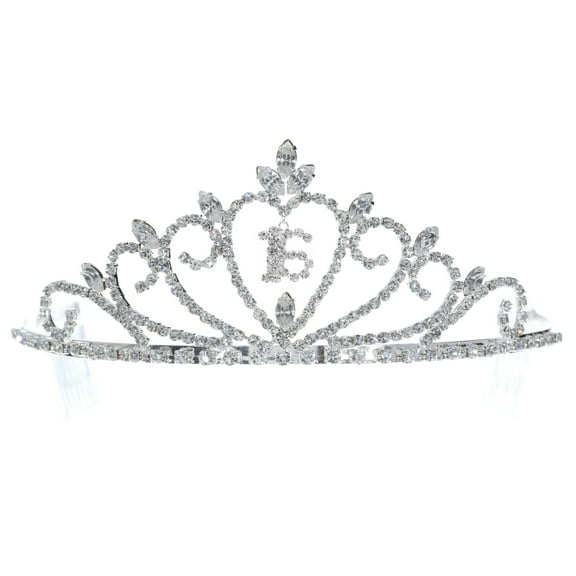 SAMKY Sweet Sixteen 16th Birthday Celebration Tiara – Crystal and Silver-Plated Crown
