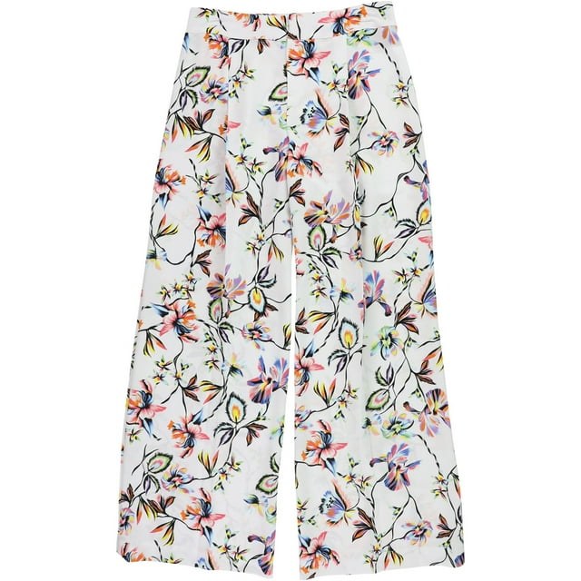 Pantalones de pierna ancha casuales florales plisados bar III para mujer multicolor 4