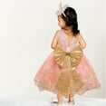 thumbnail image 3 of Baby Girls Ruffle Lace Backless with Headwear Bowknot Flower Wedding Christmas Dress, 3M-24M, 3 of 7