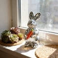 thumbnail image 5 of Mosaic Glass Easter Bunny Hanging Ornament, Silver Foam Rabbit Decoration for Home Tabletop, Party Supplies, Spring Decor Gift, 5 of 6