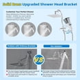 thumbnail image 2 of All Metal Shower Head ‘‘ High Pressure Rainfall Shower Head Showerhead Combo/Handheld Shower Wand ‘‘ Adjustable Curved Shower Extension Arm ‘‘ Hose Shower Head Holders Chrom, 2 of 8