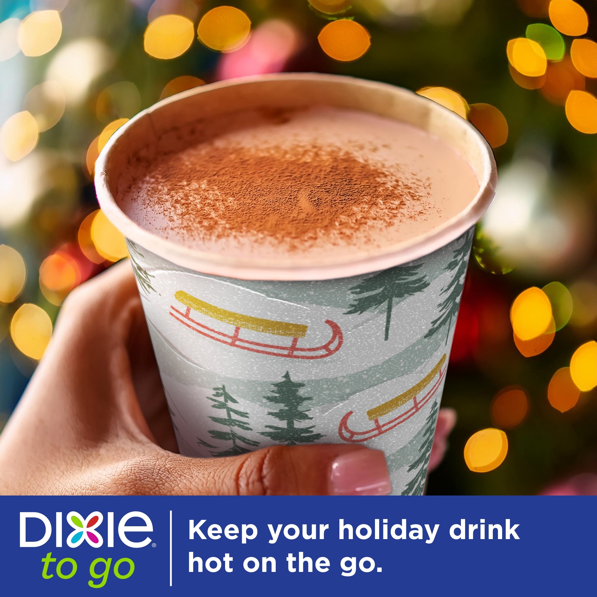 (2 pack) Dixie To Go Winter Design Disposable Paper Cups, 12 oz, Multi-Color, 26 Count
