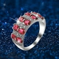 thumbnail image 3 of CILENON Gold Rings for Women Silver Women Fashion Trend Single Full Diamond Zircon Ring Ladies Jewelry Diamond Rings for Women Size 6 10 Rings for Women Gold Plated Rings for Women (Red,9), 3 of 6