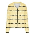 thumbnail image 5 of Womens Sweater Cardigans - Long Sleeve Striped Soft Knit Cardigan V Neck Button Up Jacket Fall Casual Outwear (XL, Yellow), 5 of 5